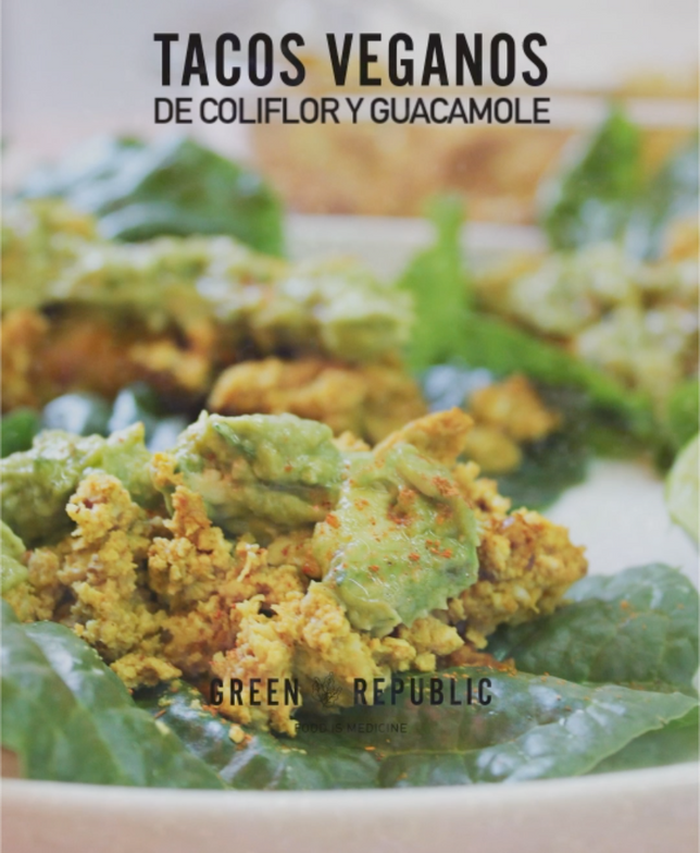 Tacos veganos de coliflor y guacamole