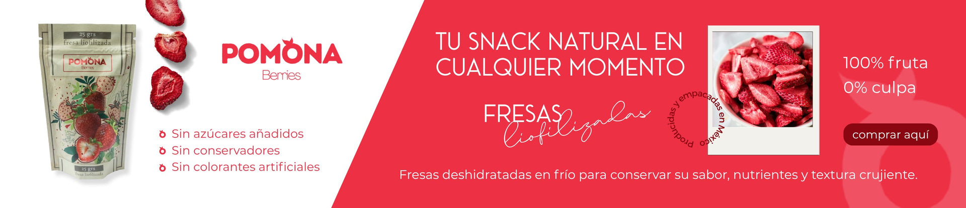 Fruta y Verdura Liofilizada, Deshidratada y Horneada
