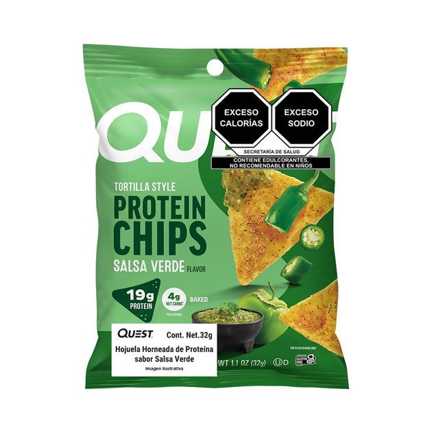 Quest-Chips horneadas de proteína sabor Salsa Verde