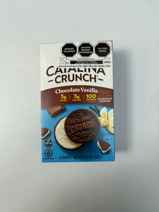 Catalina Crunch - Galleta de Harina Vegetal Rellenas Sabor Chocolate y Vainilla 168 gr
