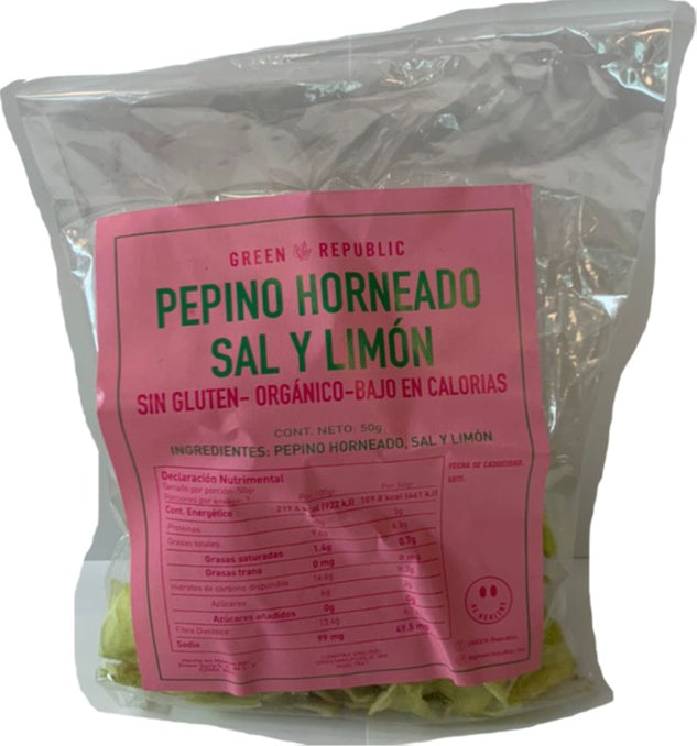 CHIPS DE PEPINO DESHIDRATADO SABOR  - Sal y limon