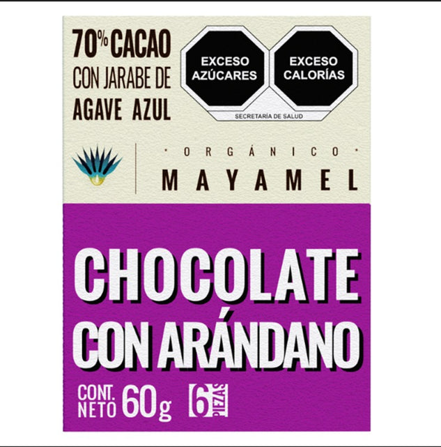 Mayamel-Chocolate orgánico con arándano