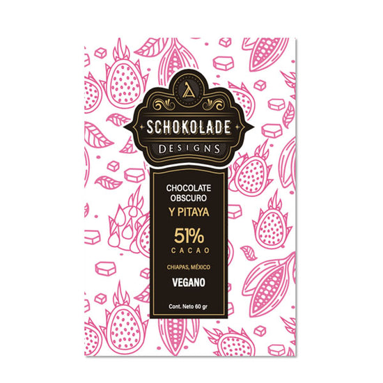 Schokolade-Tableta de Chocolate y Pitaya 51% Cacao