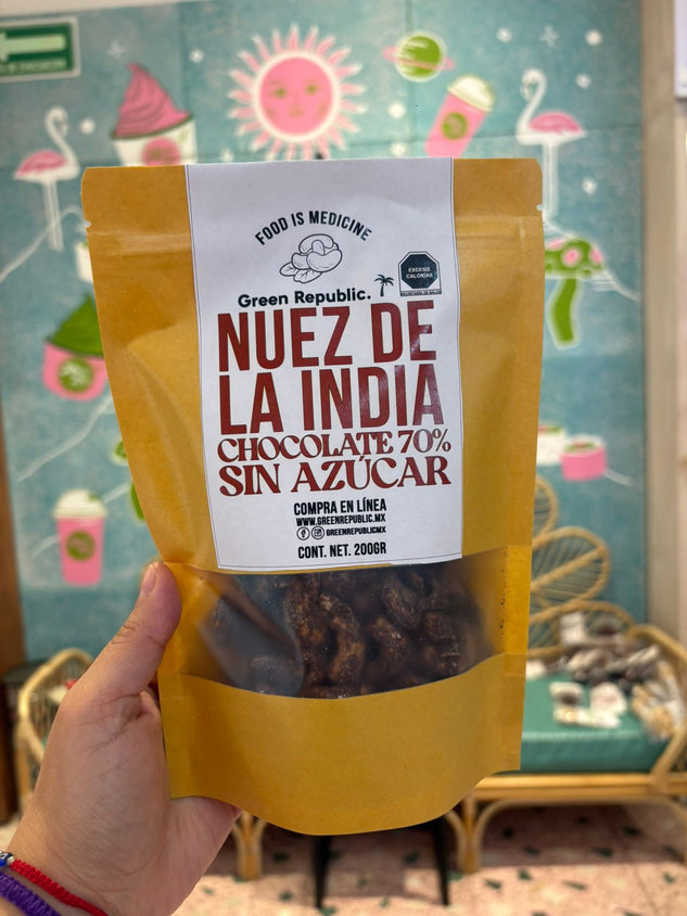 Green Republic-Nuez de la India con chocolate sin azúcar 200gr