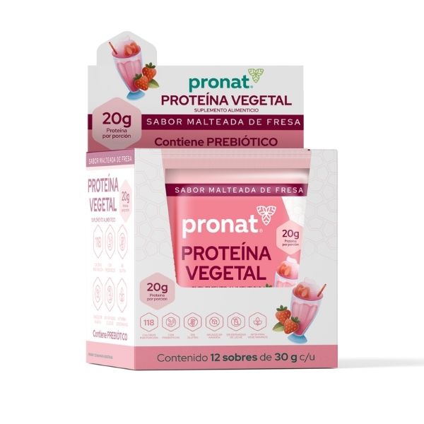 Pronat-Proteína vegetal sabor fresa un sobre 30gr