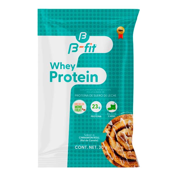 B-Fit-Sachet Whey Protein sabor Rol de Canela