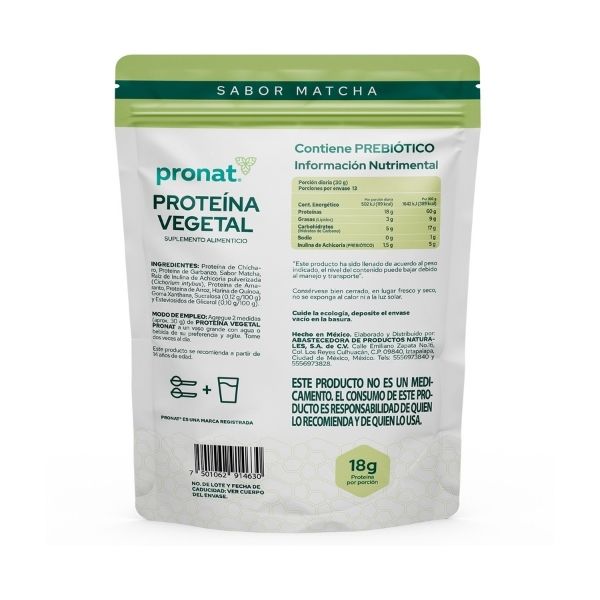 Pronat- Proteína vegetal sabor matcha 400g