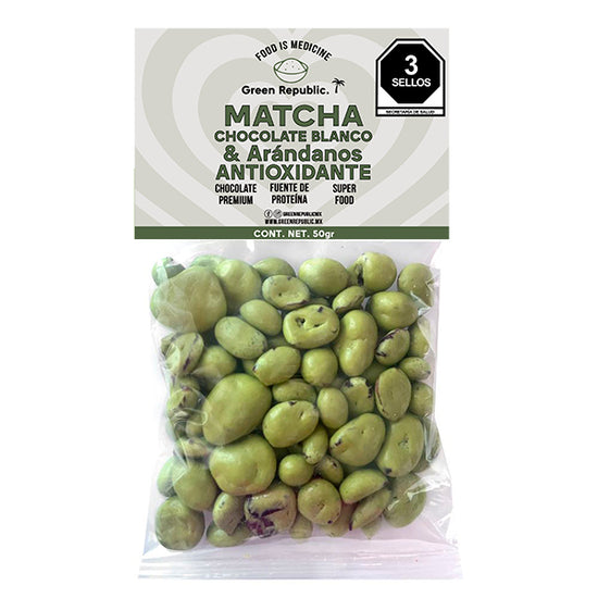 Green Republic-ARANDANO CON CHOCOLATE BLANCO Y MATCHA 50gr