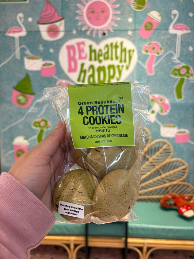 Green Republic-Protein Cookie Matcha Chispas de Chocolate 4 piezas