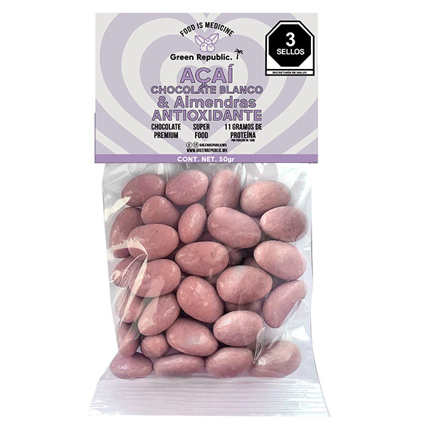 Green Republic-ALMENDRA CON CHOCOLATE BLANCO Y ACAI 50gr