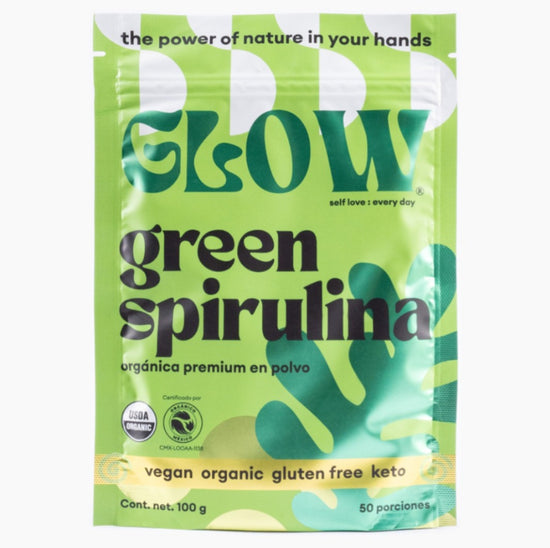 GLOW Superfoods-Green Spirulina Orgánica en polvo 100g