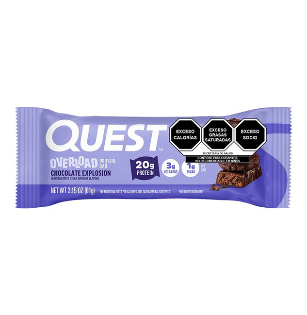 Quest-Barra Overload Explosión sabor a Chocolate
