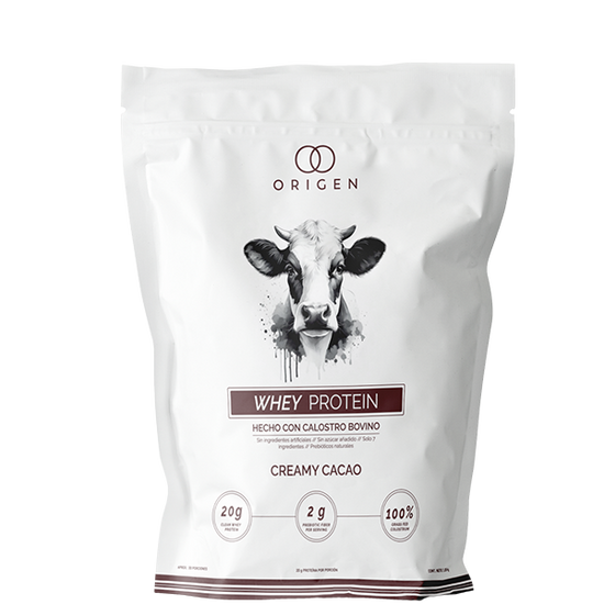ORIGEN-WHEY PROTEIN CACAO CON CALOSTRO BOVINO 1Kilo