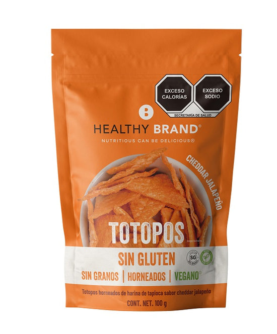 healthy Brand - totopos  Chedar Jalapeño vegano