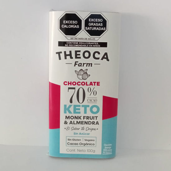 THEOCA FRAM Chocolate 70% Keto Monk Fruit & Almendra