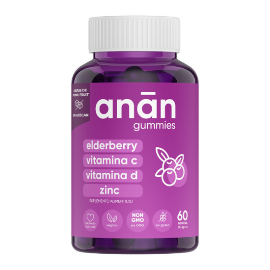 Anan gummies - elderberry, vitamina C, vitamina D y zinc