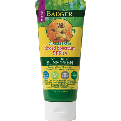 Badger - AntiBug Sunscreen SPF 34 (Bloqueador solar natural con repelente)