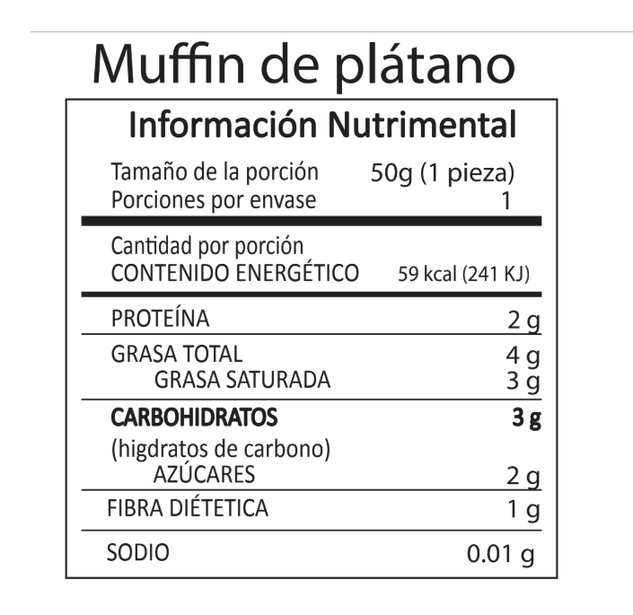 Healthy Brand - Muffin Platano - Solo CDMX
