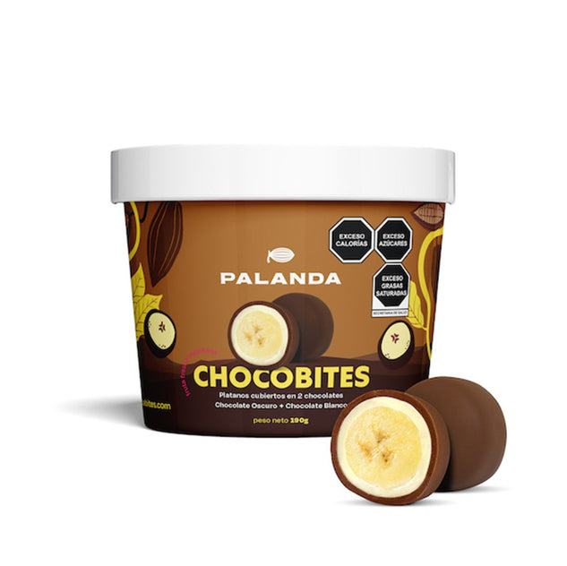 Palanda-Chocobites plátano oscuro y blanco