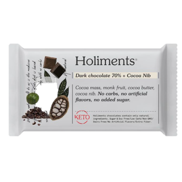 Holiments - Dark Chocolate 70% Cacao Nibs