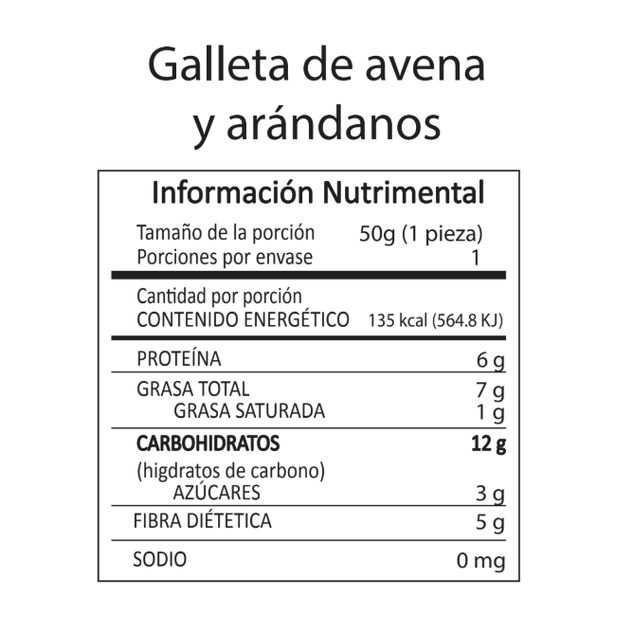 Healthy Brand - Galleta De Avena Arándano